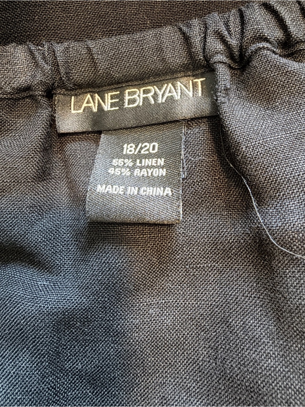 Lane Bryant Black linen A-line Flare Skirt with White Floral Lace Hem - Picture 5 of 12